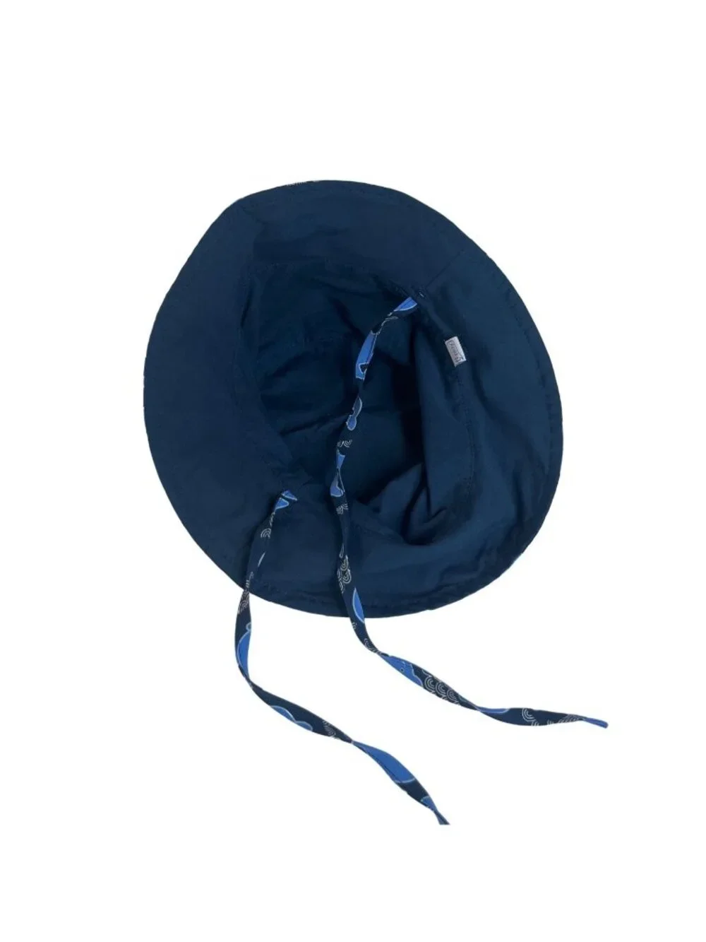 I Play Whale Print Bucket Hat‎ Baby Size Blue Chin Strap